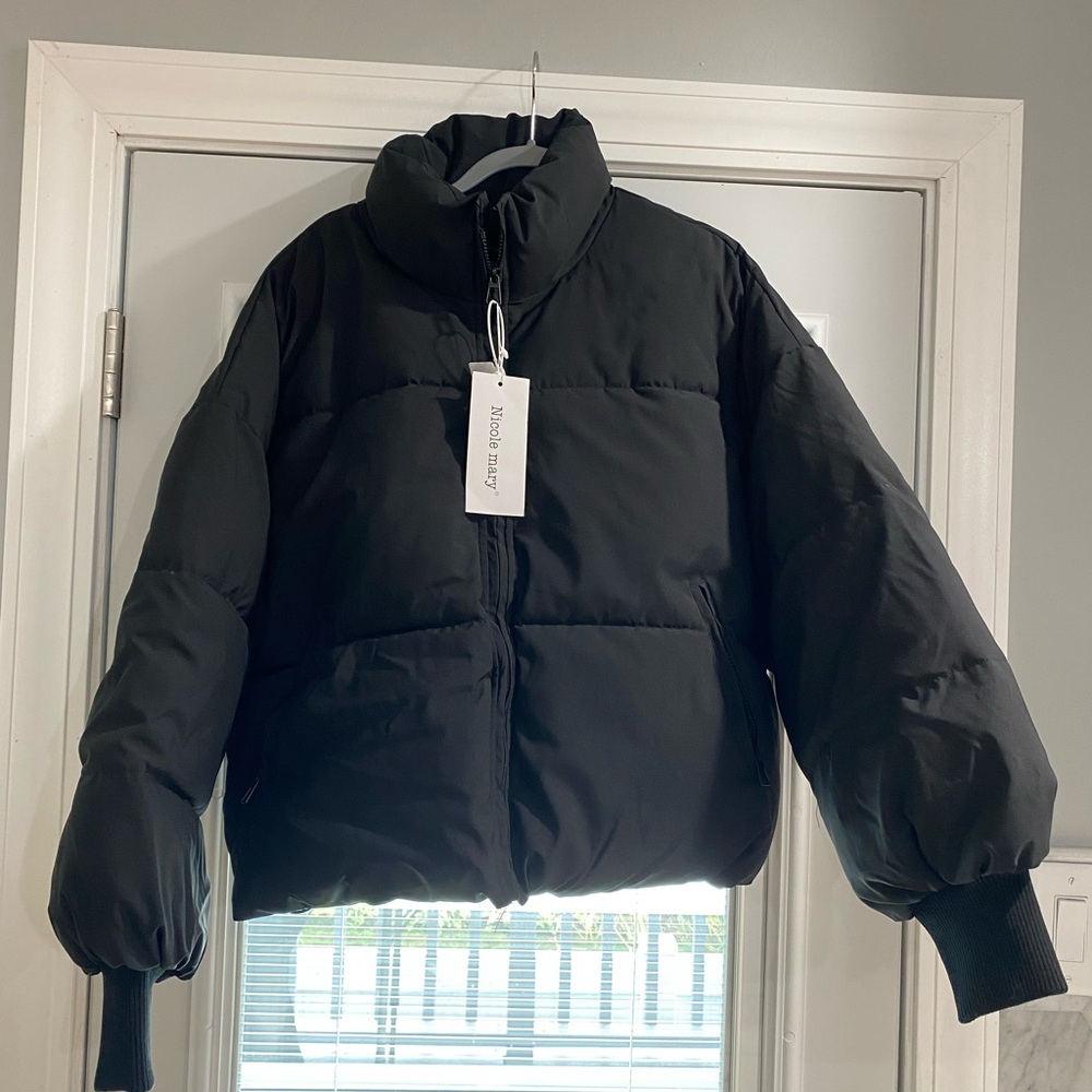 Brand new with tags, Nicole Mary black puffer coat size medium